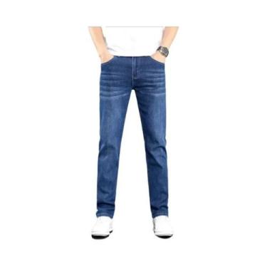 Imagem de Calças Jeans Masculinas De Outono Inverno Com Corte Reto E Stretch, Vá