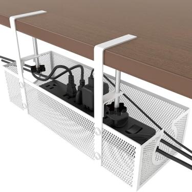 Imagem de Bandeja de gerenciamento de cabos embaixo da mesa (branca, 13,2)
