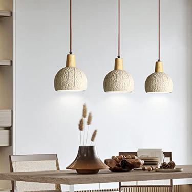 Imagem de Luminária pendente de concreto cimentício, estilo industrial, com cúpula de cimento, ideal para restaurantes, bares, salas de estar, quartos, ilhas de cozinha e ambientes rústicos. Dimensões