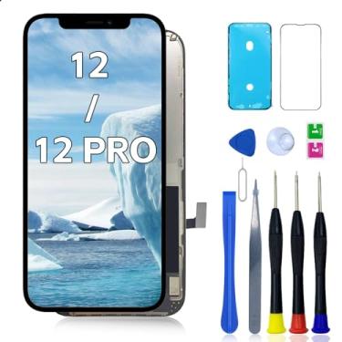 Imagem de FNKJYND Tela de substituição para iPhone 12/12 Pro LCD de 6,1 polegadas para A2172, A2402, A2404 A2403, A2341, A2406, A2408 3D Touch Screen Display Digitalizador Touch Screen Assembly com peças de