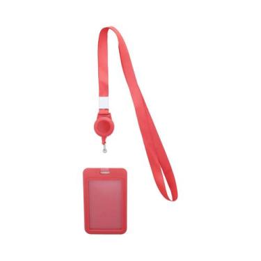 Imagem de Cordão Retrátil De Cor Pura Para Professores Com Porta-Crachá E Acessó