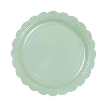 Imagem de Conjunto De Talheres De Papel Descartáveis Verde Sálvia 96 Peças Para 