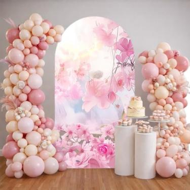 Imagem de Uoimystify Capa de fundo Arcos do Castelo de Princesas - Capas de tecido elástico para decorações de festa de aniversário, contos de fadas e eventos temáticos de fantasia (2 x 1 m, GX-2931)