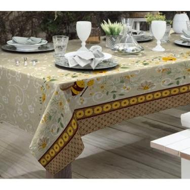 Imagem de Toalha de Mesa Linhão 3,50m - Estampas Elegantes, Tecido Resistente, Ideal para Mesas de 12 Cadeiras(ABELHINHA)