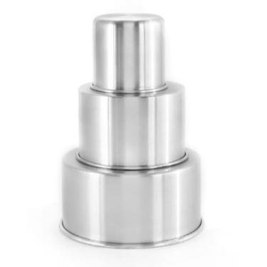 Imagem de Jogo Forma Assadeira de Bolo Redonda Alta| Para Fazer Bolos Caseiros, Sobremesas, Cucas, Festas e Padarias(Jogo 10/15/20x10)