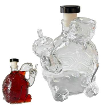 Imagem de Decanter para Bebidas Alcoólicas | Vidro Transparente Tartaruga Decoração Casa | Decantador De Vidro Para Bourbon E Licor,Para Pai Irmão Aniversário Natal Vinho Vodca Tequila Coquetel Bar Doméstico