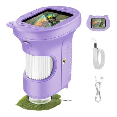 Imagem de Microscópio para laboratório de ciências estudantis - Brinquedo educativo com ampliação de 1000 x - Mini microscópio de bolso | para crianças, meninas, aniversário, Natal, Ano Novo, Páscoa, ambientes