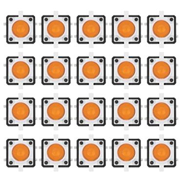 Imagem de Hyuduo Interruptor de Botão Tátil de 20 Unidades, Interruptor Momentâneo LED Com Material Resistente a Altas Temperaturas, para Computadores de áudio de TV e Eletrodomésticos (Amarela)