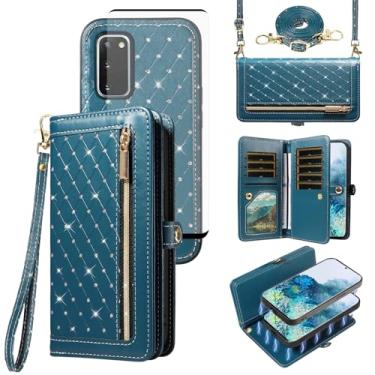 Imagem de Asuwish Capa de celular para Samsung Galaxy S20 5G 6,2 polegadas com zíper carteira magnética destacável protetor de tela alça transversal flip bling suporte para cartão de crédito S 20 20S UW S2O G5