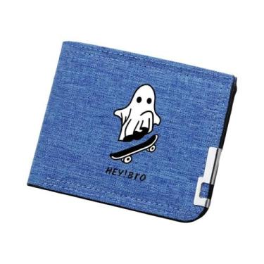 Imagem de Carteira Masculina De Lona Com Estampa De Desenho Animado, Dobrável, M