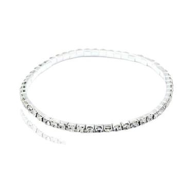Imagem de Tornozeleira Feminina Com Várias Camadas De Strass, Corrente Elástica 