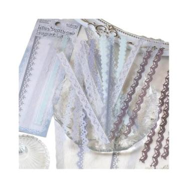 Imagem de Adesivos Autoadesivos De Renda Floral Pastel 40pcs Vintage Para Scrapb