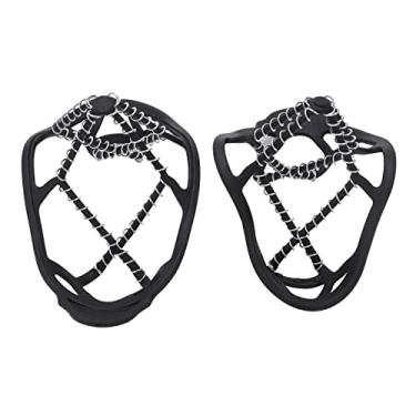 Imagem de Pssopp Apertos de Neve para Sapatos, Molas de Aço Inoxidável de Proteção Profissional Com Tiras de Borracha Elástica para Chuteiras de Tração de Gelo