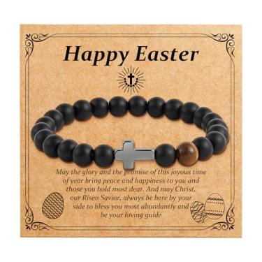 Imagem de Eaciy Presentes de Páscoa para meninos, presentes de confirmação de batismo de primeira comunhão para meninos, 8 Inch, Pedra, Sem Pedra Preciosa