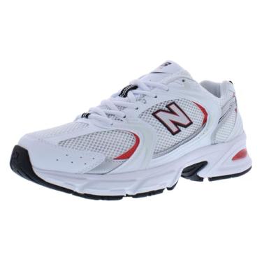 Imagem de New Balance Tênis masculino 530, Branco/Vermelho explosão, 36