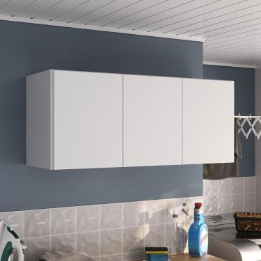 Imagem de Armário De Lavanderia Aéreo Multiuso 3 Portas Multimóveis Mpf5041 Branco