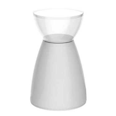 Imagem de Banqueta Rad Im In área Externa E Interna Policarbonato Incolor E Branco 54,7 Cm (altura)