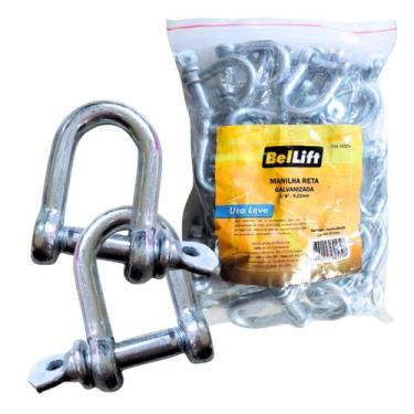 Imagem de Kit C/ 25 Manilha Leve Galvanizada 9,5mm Beltools