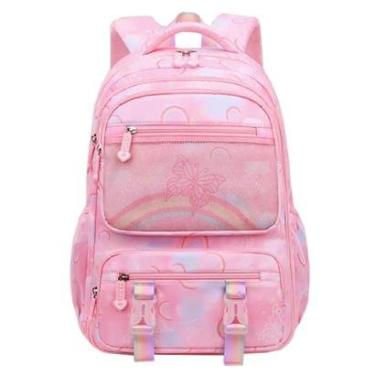 Imagem de Mochila Feminina Escolar Borboleta Delicada Bolsa Arco Iris Estilo Fichario Com Abertura 180-Feminino