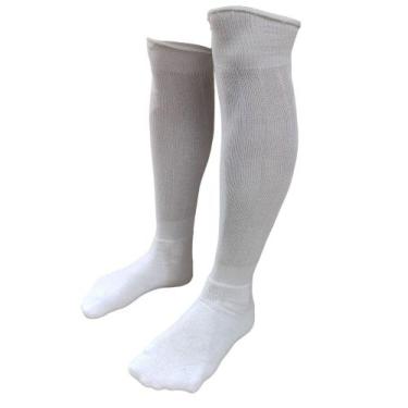 Imagem de Meião De Futebol Delfia Adulto Kit com 12 Pares, Branco, Único