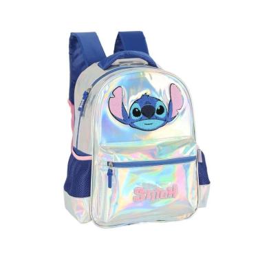 Imagem de Mochila De Costas Escolar Stitch Prata - Luxcel