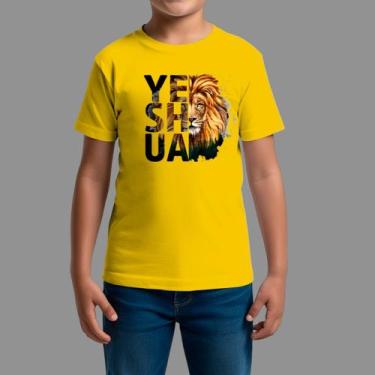 Imagem de Camisetas Infatil Básica Casual Moda Religiosa Manga Curta Yeshua Leon