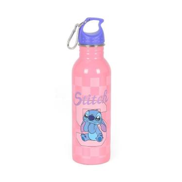 Imagem de Garrafa de Água Juvenil 500 ml Aço Stitch Rosa-Feminino
