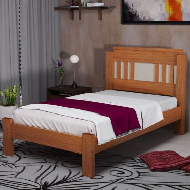 Imagem de Cama Marina Solteiro 100% MDF Estrado Reforçado Pés 9x5,4cm