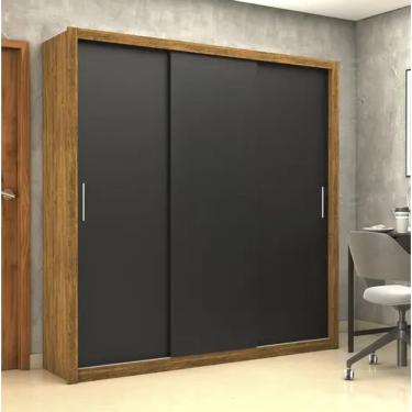 Imagem de Guarda Roupa Clarice 3 Pts Cinamomo/Preto - Carioca Móveis