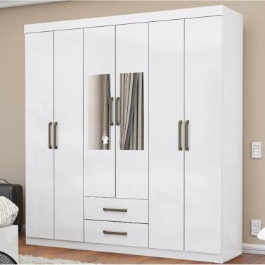 Imagem de Guarda Roupa Áries Com Espelho Branco - Carioca Móveis