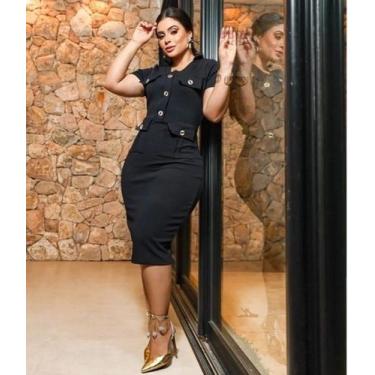 Imagem de Vestido MIDI Plus Size Cristiane Moda Evangélica Feminina - Miss Flowe