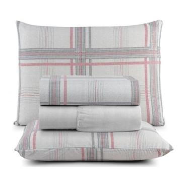 Imagem de Corttex, Jogo Cama Casal Algodão 150 Fios 4 Peças Attuale Corttex Cor:Geo 05 (branco)