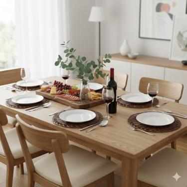 Imagem de Lugar Americano Redondo Mandala Rattan Mesa Posta 38cm