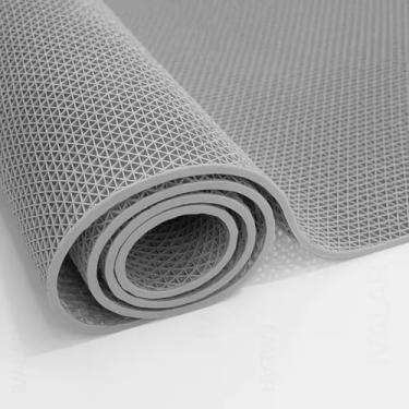 Imagem de TAPETE ANTIDERRAPANTE PARA BANHEIRO, BOX, IDOSO, PISCINA, VAZADO, EMBORRACHADO (CINZA)