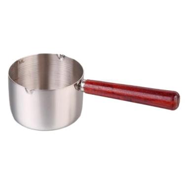 Imagem de Copo de molho para bife com cabo de madeira, copo de molho ocidental, copo de aço inoxidável com guiador, salada de tomate, jarra de leite (GG)