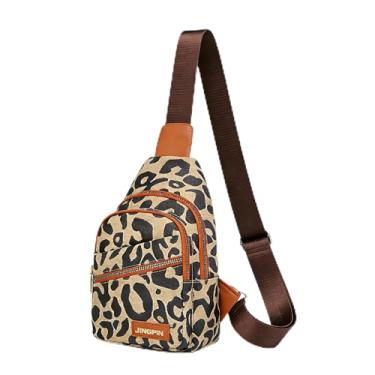Imagem de IAGOM Bolsa tiracolo com estampa de leopardo para mulheres, pochete de peito, bolsa de viagem, mochila casual, Zíper único com estampa de leopardo, Small, Fasion