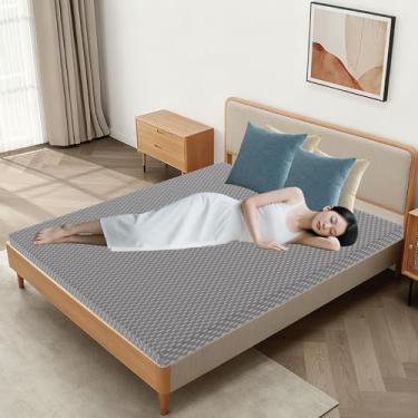 Imagem de OLMCWOOL Colchão completo, colchão de espuma viscoelástica de 9,5 cm em uma caixa, alívio de pressão, macio para cama de plataforma, cama de casal sofá-cama, médio firme (cinza, Queen 7,6 cm)