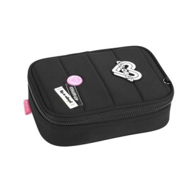 Imagem de Estojo Box Color Up Escolar Juvenil Meninas 31 Elásticos Cor:Preto - S