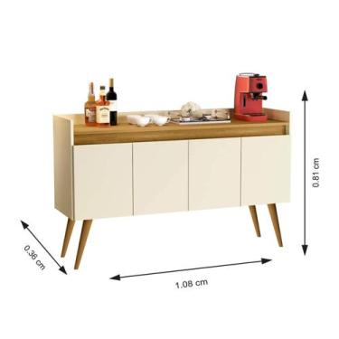 Imagem de Aparador Sala De Estar Retrô Buffet Cantinho Do Café Hall De Entrada L