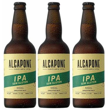 Imagem de Kit 3 Cerveja Alcapone IPA Puro Malte Sem Glúten Garrafa 500ml