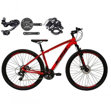 Imagem de Bicicleta Aro 29 Ksw Xlt Shimano Deore E Altus 27v Freio Hidráulico Garfo Trava - Vermelho Tam.19