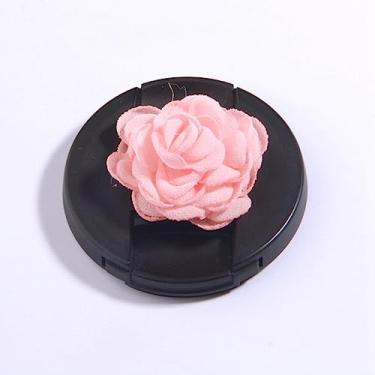 Imagem de NevStp 10 peças de flores artificiais feitas à mão de chiffon rosa para convites de casamento, chapéus, 18