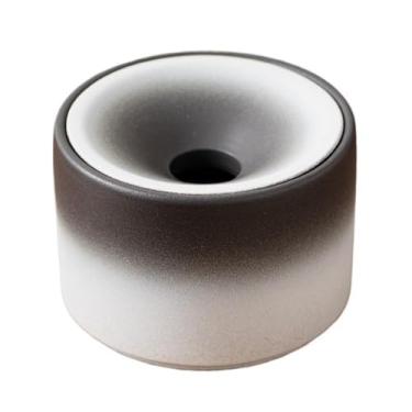 Imagem de Cinzeiro moderno gradiente de cerâmica cinza de cor sólida para casa, sala de estar, quarto, mesa de trabalho, decoração de casa (branco)