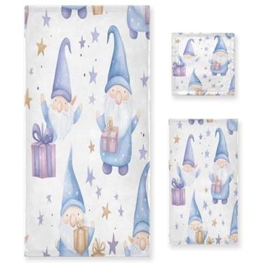 Imagem de xigua Conjunto de toalhas de banheiro de gnomos aquarela absorvente macio 3 peças toalha de banho toalha de mão toalhas decorativas para banheiro, academia, hotel, praia, piscina