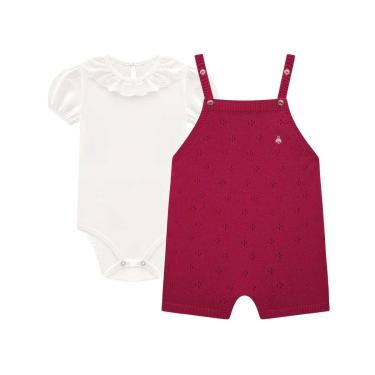 Imagem de Conjunto Bebê Menina Body/Macacão Em Tricot Vermelho Somnii-Feminino