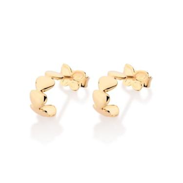 Imagem de Brinco Rommanel Argola Formada Por Corações Banhada A Ouro 18k - 527482