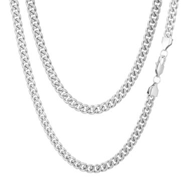 Imagem de Colar de corrente de elos cubanos para homens e mulheres, banhado a ouro, prata, preto, aço inoxidável, grosso, colar hip hop, 3 mm/4 mm/5 mm/6 mm/7 mm/8 mm de largura, 45 a 66 cm, joias duráveis