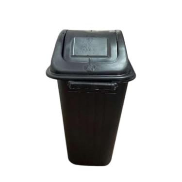 Imagem de Cesto Lixeira Retangular 20L Tampa Vai e Vem Preto 48x36x25cm Lixinho Para Cozinha Banheiro Escritório