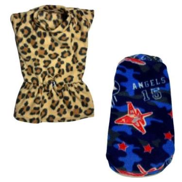 Imagem de Kit 2 Roupas De Inverno Para Cães E Gato Vestido E Capa P - Nica pet