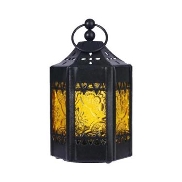 Imagem de 1 peça, ferragens retrô europeias, vidro colorido à prova de vento, lâ